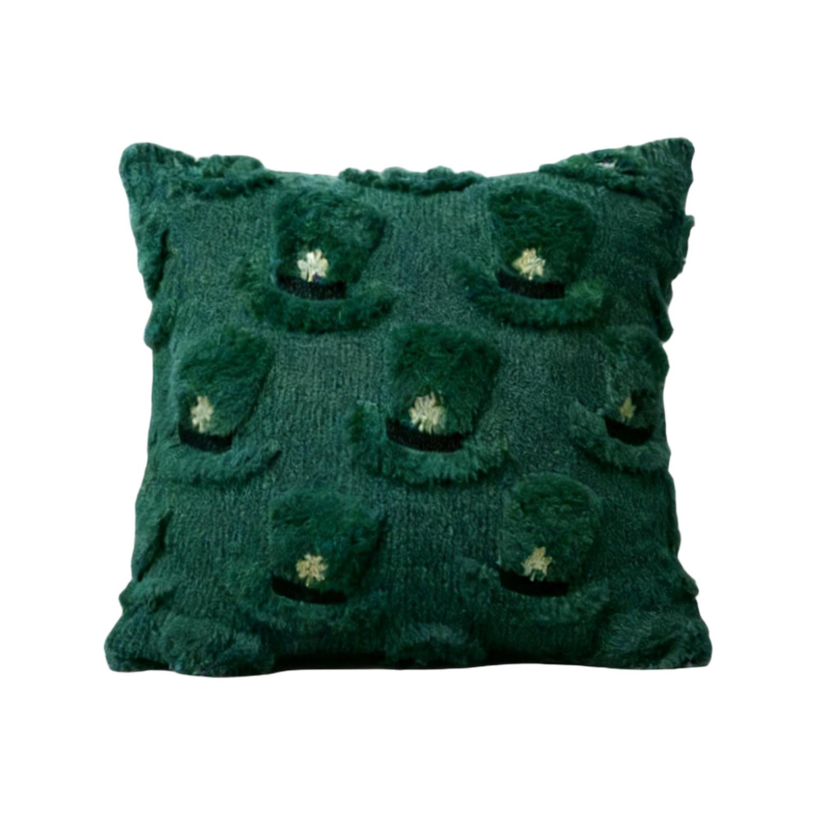 Зеленая вышитая наволочка высококачественный чехол для диваннойприкроватной подушки Вставка для подушки в комплект не входит S темно-зеленого 830₽