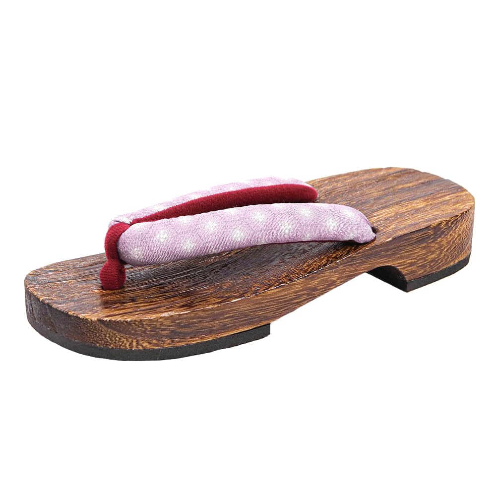 Geta wooden in burnt paulownia wood for women [KYOETSU] (Japanese clogs) dull, (4 lilac, small)