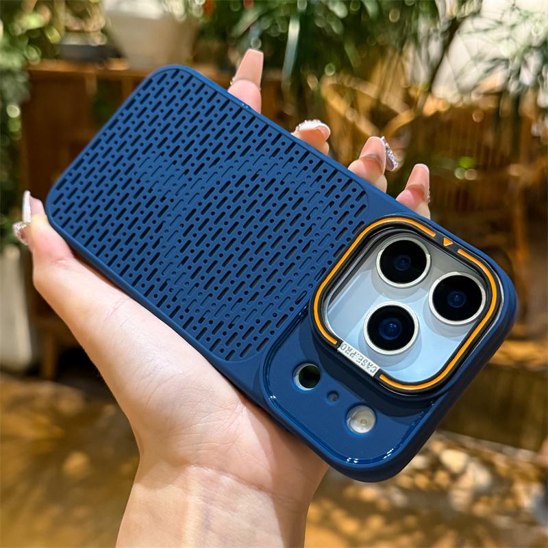 Koel Gaas Camera Mount Case Voor 17 15 14 13 12 16 Pro Max Plus Voor Magsafe Laad Schokbestendig Warmteafvoer Cover iPhone 13 Pro blauw