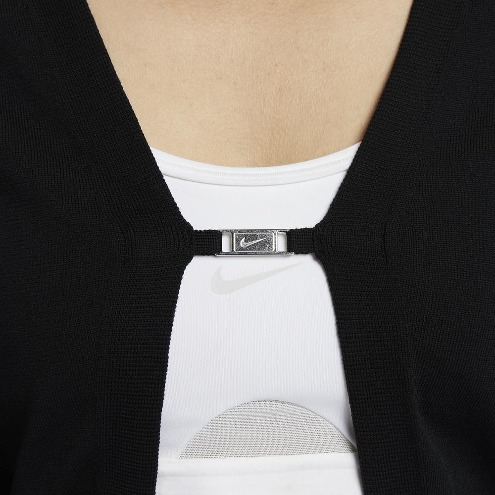 Nike Sportswear Striped Embroidered Soft Long Sleeve Knit Top Women tops Black FN2145-010