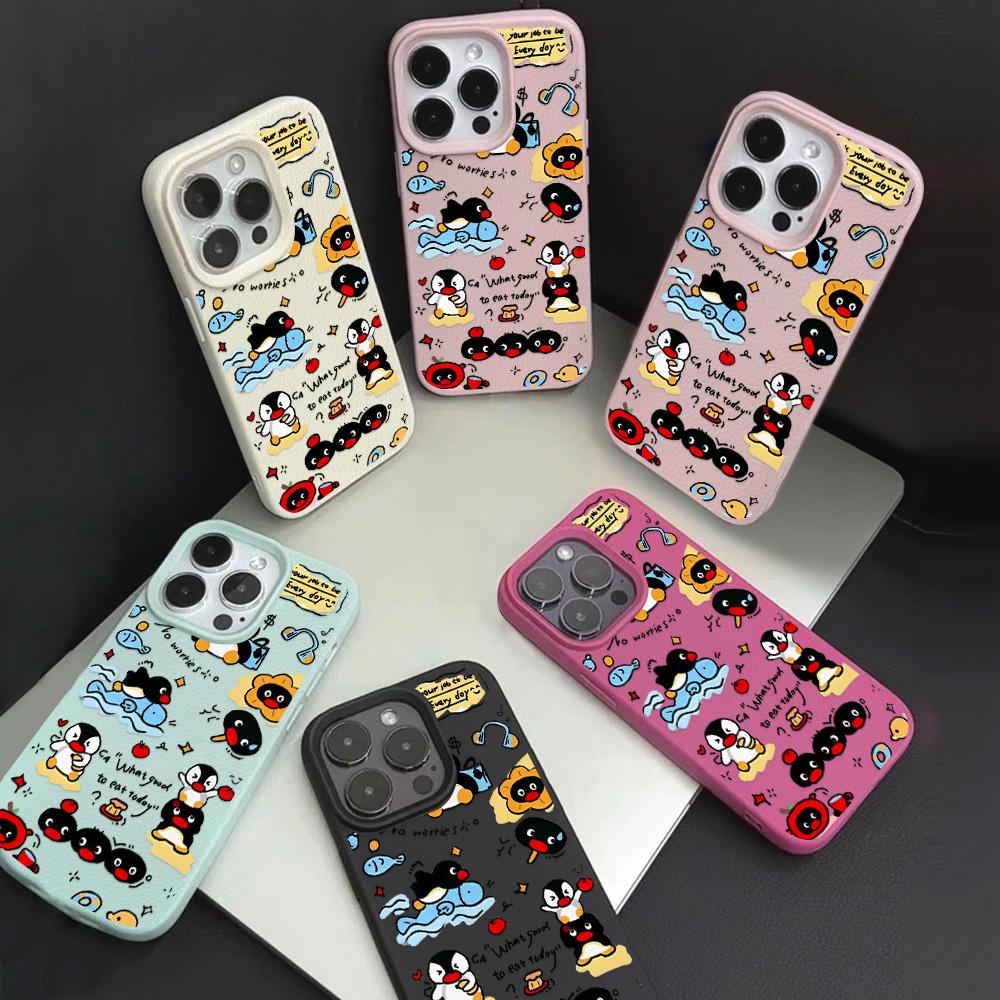 Handyhülle für iPhone 11 13 Hülle iPhone 12 14 15 16 Pro Max 12 Pro 15 Plus Leder lackiert wasserdicht sturzsicher und verschleißfest Cartoon