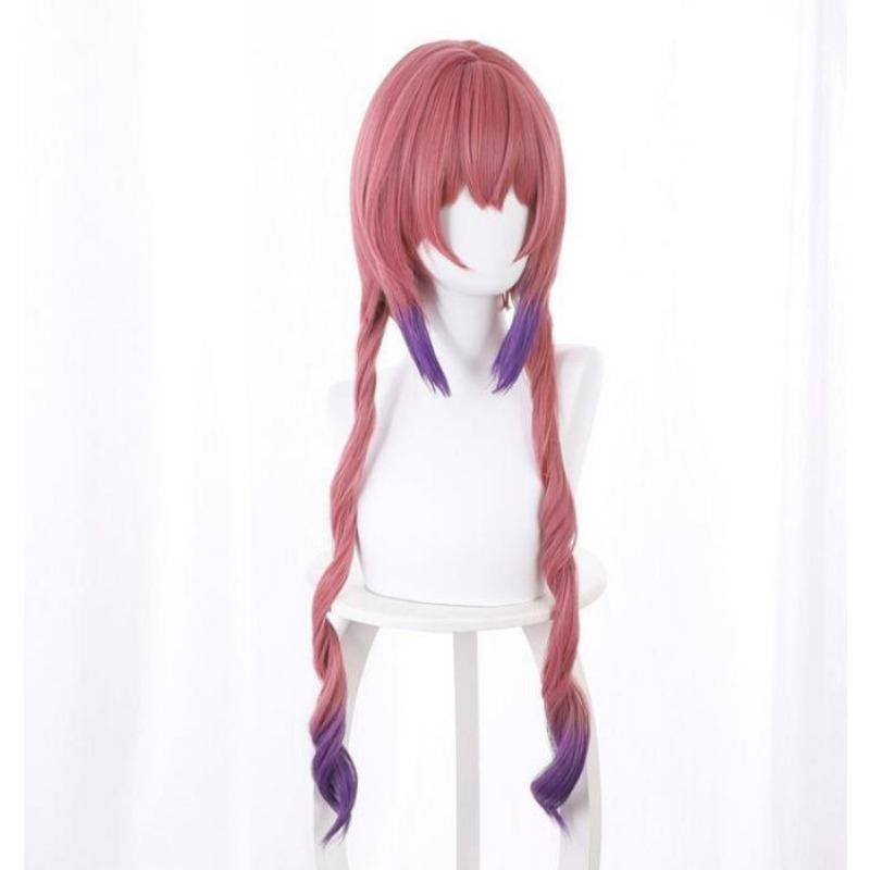 Ilulu Cosplay Wig Kobayashi-san Chi No Maid Dragon Twin Ponytails Gradient Pink Purple Synthetic Long Curly Hair Free Wig Cap