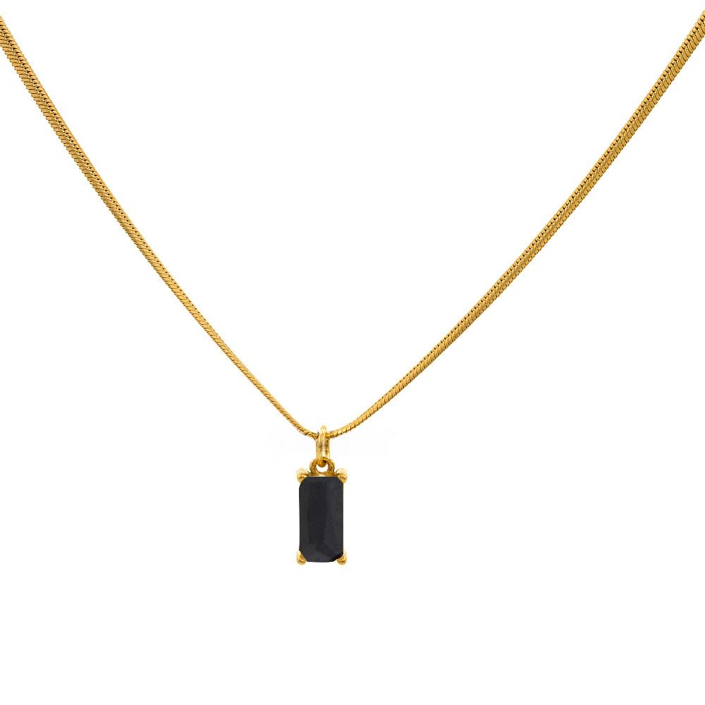 Barevný čtvercový zirkonový přívěsek náhrdelník z nerezové oceli klíční řetízek ženský nádherný náhrdelník