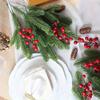 10st Plast Gröna Tallgrenar Konstgjord Tall Gran DIY Juldekoration Vinter Bordsväxter Julgransdekoration