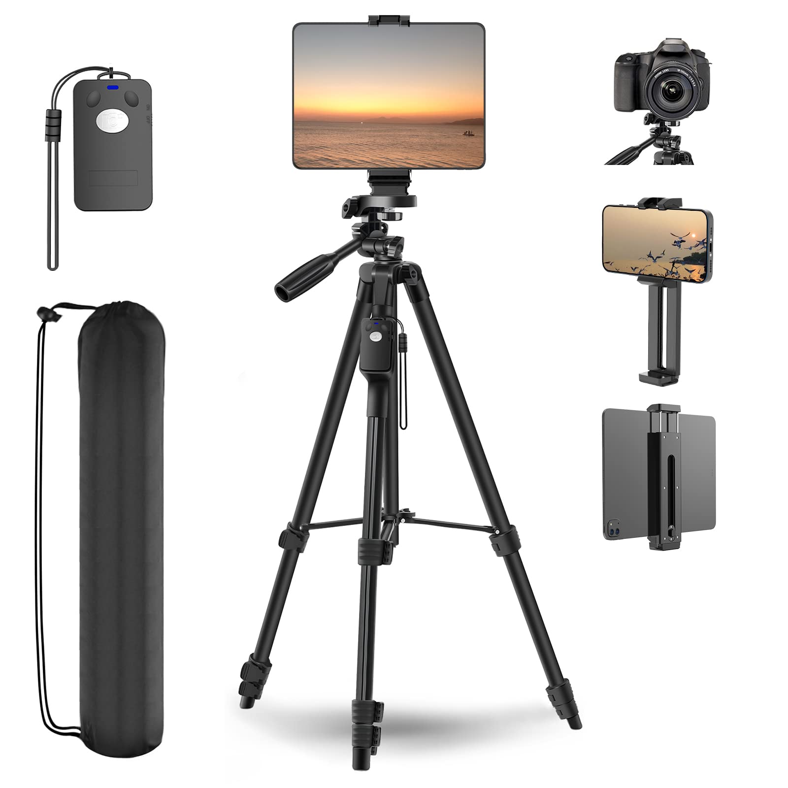 

Штатив Штатив для камеры до 160 см Штатив для смартфона Штатив для планшета Подставка для планшета Напольный держатель 2 в 1 в комплекте Штатив для смартфона Видео планшета