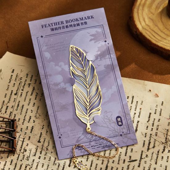 Artistic Feather Metal Bookmark with Tassel Vintage Elegant Page Marker Durable Rust-Resistant Fantasy Gift for Book Lovers Writers & Students