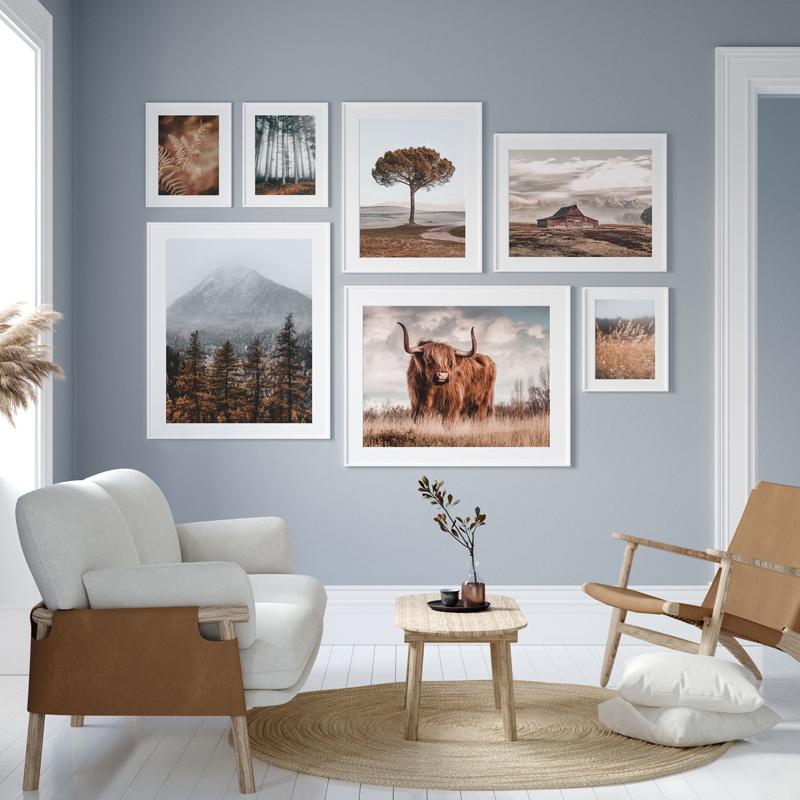 Wall Art Canvas Painting Reed Lake Snow Rock Hill Bull Nordic Posters And Prints Wall Pictures For Living Room Home Decoration No Frame