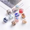 10 Stück 7 mm quadratische Blumenglasur-Porzellanperlen, Würfel, Keramikperlen für Schmuckherstellung, DIY-Charms, Armbänder, Halsketten, Basteln