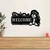 1pc Rustic Metal Welcome Sign Bird Dog Design, Modern Farmhouse Wall Art, Home Entrance Decor, Outdoor Friendly Halloween Christmas New Year Gift