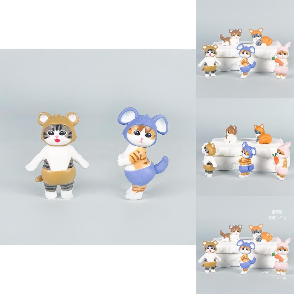Mofusand Cute Cat Animal Costume Model Ornament Set For Kids And Fans