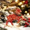 Christmas Lamb Acrylic Hanging Ornament 1PC Flat Cute Sheep Pendant for Xmas Tree Home Winter Holiday Party Decoration
