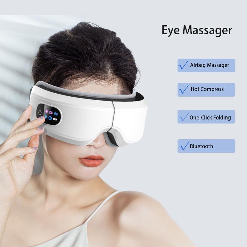 Folding Eye Massager Eye Mask  Smart Bluetooth Music Eye Massager Airbag Compress Eye Eye Relax Fatigue Pouch