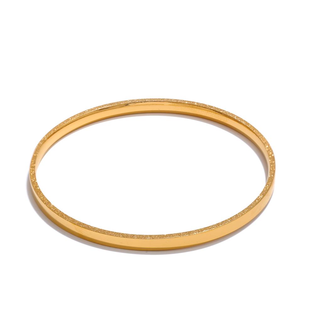 

Yhpup 58mm Waterproof Stainless Steel Metal Round Shape Bangle With Gold Color Powder on the Bracelet Side Edge Jewelry Women