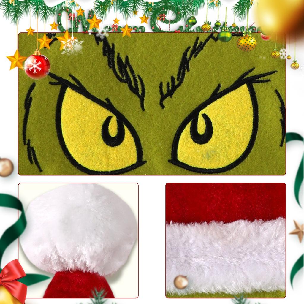 Personalized Custom Embroidered Name Green's Christmas Hat For Adults And Children Christmas Holiday Gift Decoration