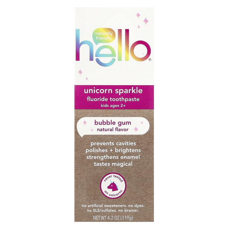 Kids, Fluoride Toothpaste, Unicorn Sparkle, Ages 2+, Bubble Gum, 4.2 Oz (119 G)