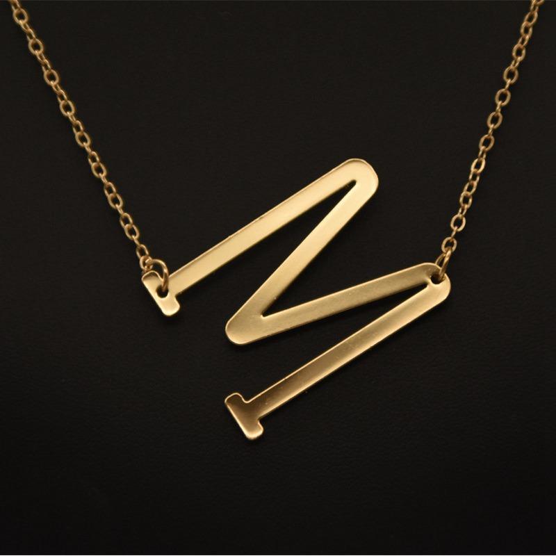 Kvinne 26 engelske bokstaver Ornament Ripple Chain Personlig brevkjede