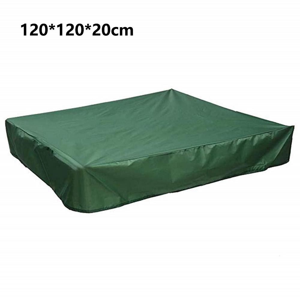 120x120x20cm 210D Oxford Cloth Sandpit Cover Square Pool Cover with Drawstring Sandbox Cover