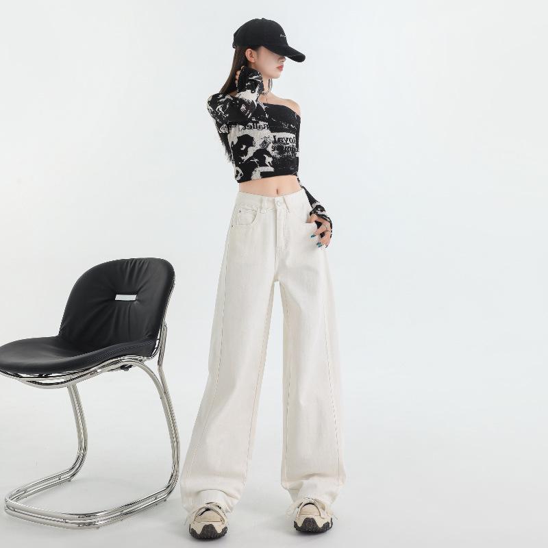 Dámské džíny s vysokým pasem a širokými nohavicemi - Kolekce jaro 2025