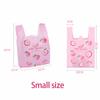 50pcs Disposable Peach Fruit Pattern Hand Bag Packaged Flower Takeaway Bags Snack Double Ear Plastic Vest Handle Shopping Pouch