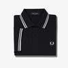 [G3600] Women'S Twin Tip Fred Perry Shirt - Black/White G3600-350