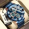 POEDAGAR National Top Swiss Brand New Men's Dual Display Digital Watch Multifunctional Sports Wristwatch