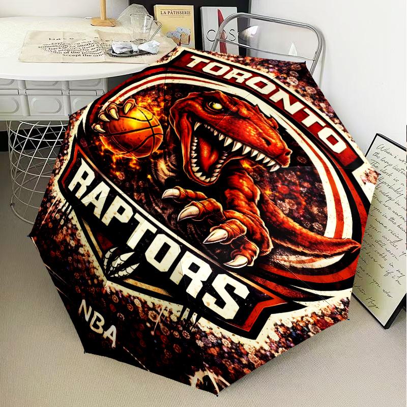 Raptors basketball Logo Umbrella Folding umbrella, automatic umbrella 8-Frame for Travel, camping Use Gift for Halloween Christmas