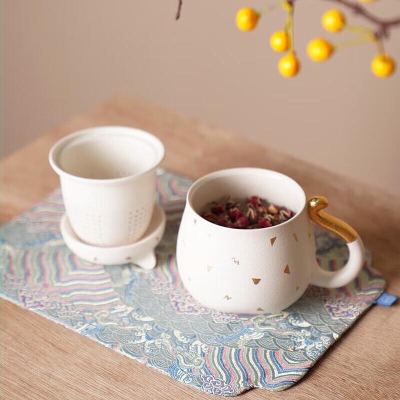Edenus Lucky Cat Ceramic Tea Mug with Filter