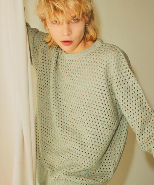 Mister Child Punching Knit Blue Pink M