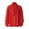 Mens Cosplay Prince Tops Manga Longa Lace Up Steampunk Pirate Shirt