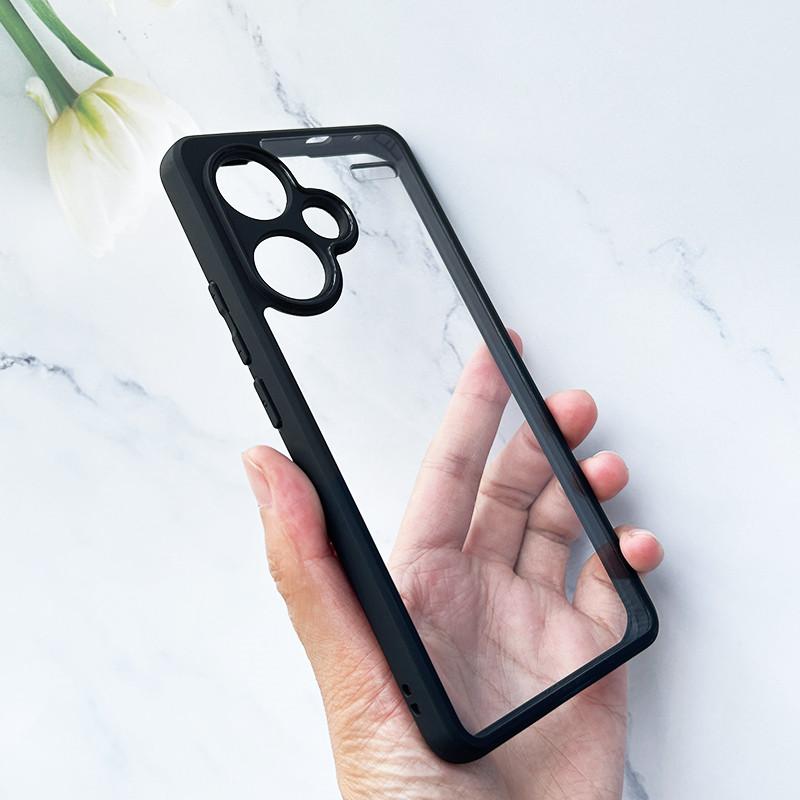 

For Xiaomi Redmi Note 13 Pro Plus Case Redmi Note 13 Pro Plus Cover TPU Frame Plastic Bumper Protective Phone Case Redmi Note 13 RedmiNote 13 ProPlus чёрный