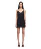 TOOMUCHTAX Floral Hotfix Mini Slip Dress Black