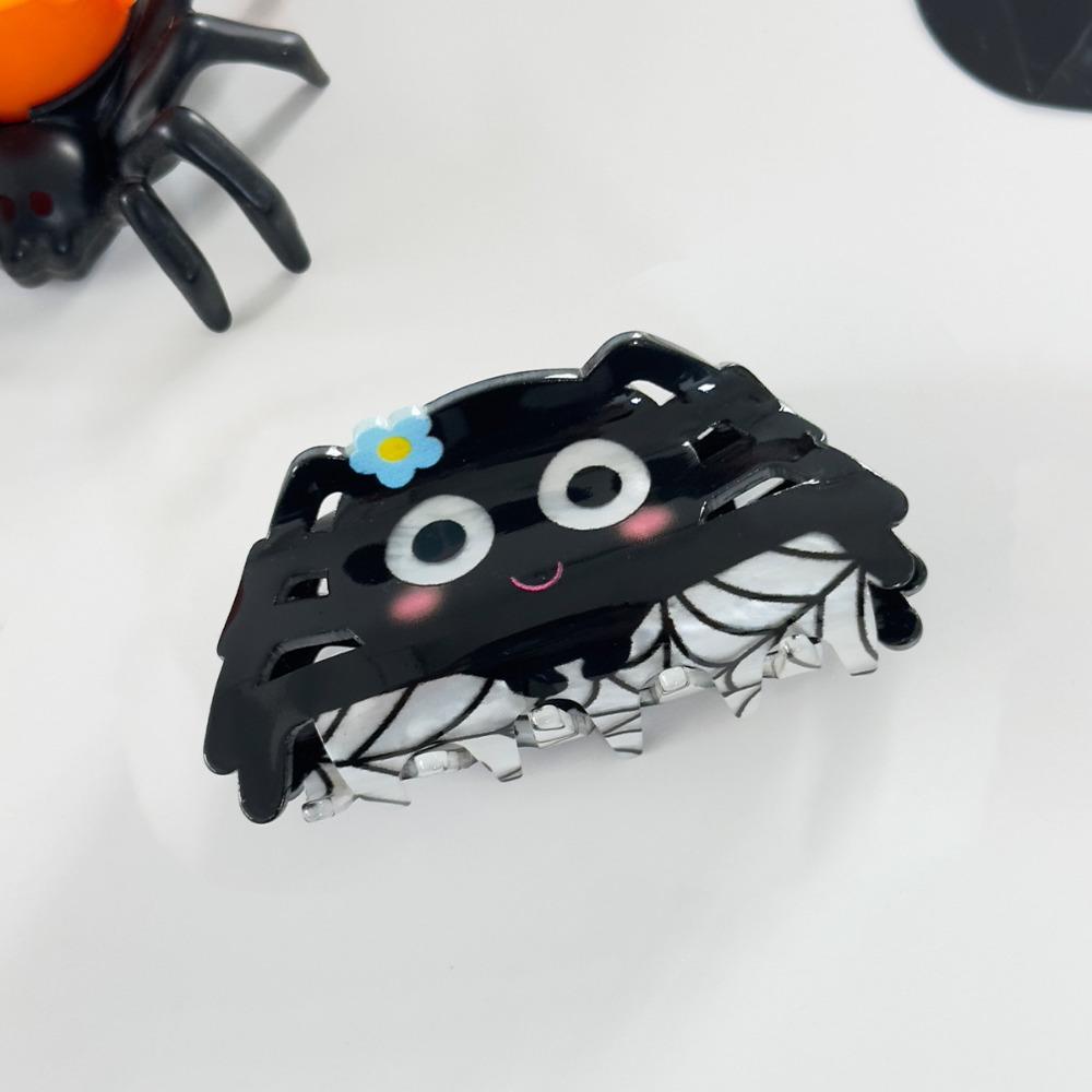 Spider Halloween Hair Claw Acrylic Skeleton Shark Clip Fashion Halloween Themed Gripper  Girls