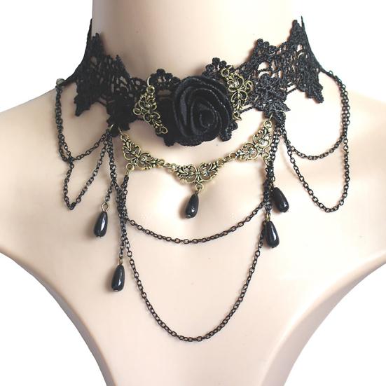 Collana Girocollo In Pizzo Bianco Gotico – Collana Clavicolare Con Chiusura A Aragosta, Regolabile, Regalo Per Donne E Ragazze