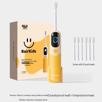Bair K6 Kids Rechargeable Sonic Electric Toothbrush, Ages 3-16+ CN Plug (adapter Included)