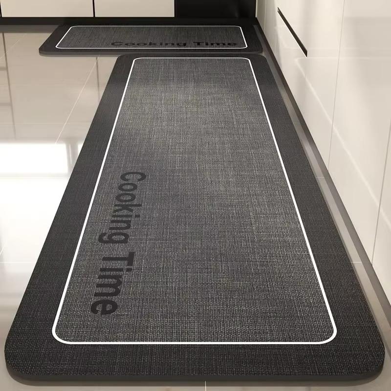 Kitchen Rug Pvc Waterproof Leather Carpet Black Long Floor Mat Non-slip Oil-proof Home Decoration Rugs Alfombras De Cocina