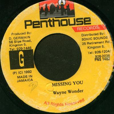7-Zoll-Schallplatte WAYNE WONDER Missing You PNS1482 Penthouse Record 1992 Jamaika Reggae Ska Dub Gebraucht