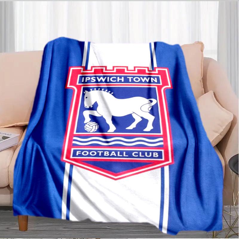 Town Football Club Crest Printed Throws Blanket Soft Flannel Blankets for Couch Bed Gifts for Men Women Picnic blanket Christmas gifts