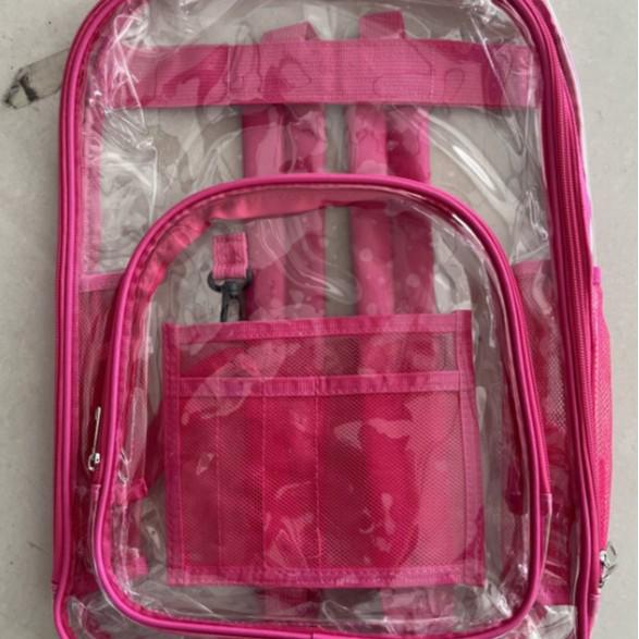 Transparent Waterproof Double Shoulder PVC Backpack - Large Capacity Student and Travel Bag for Kids