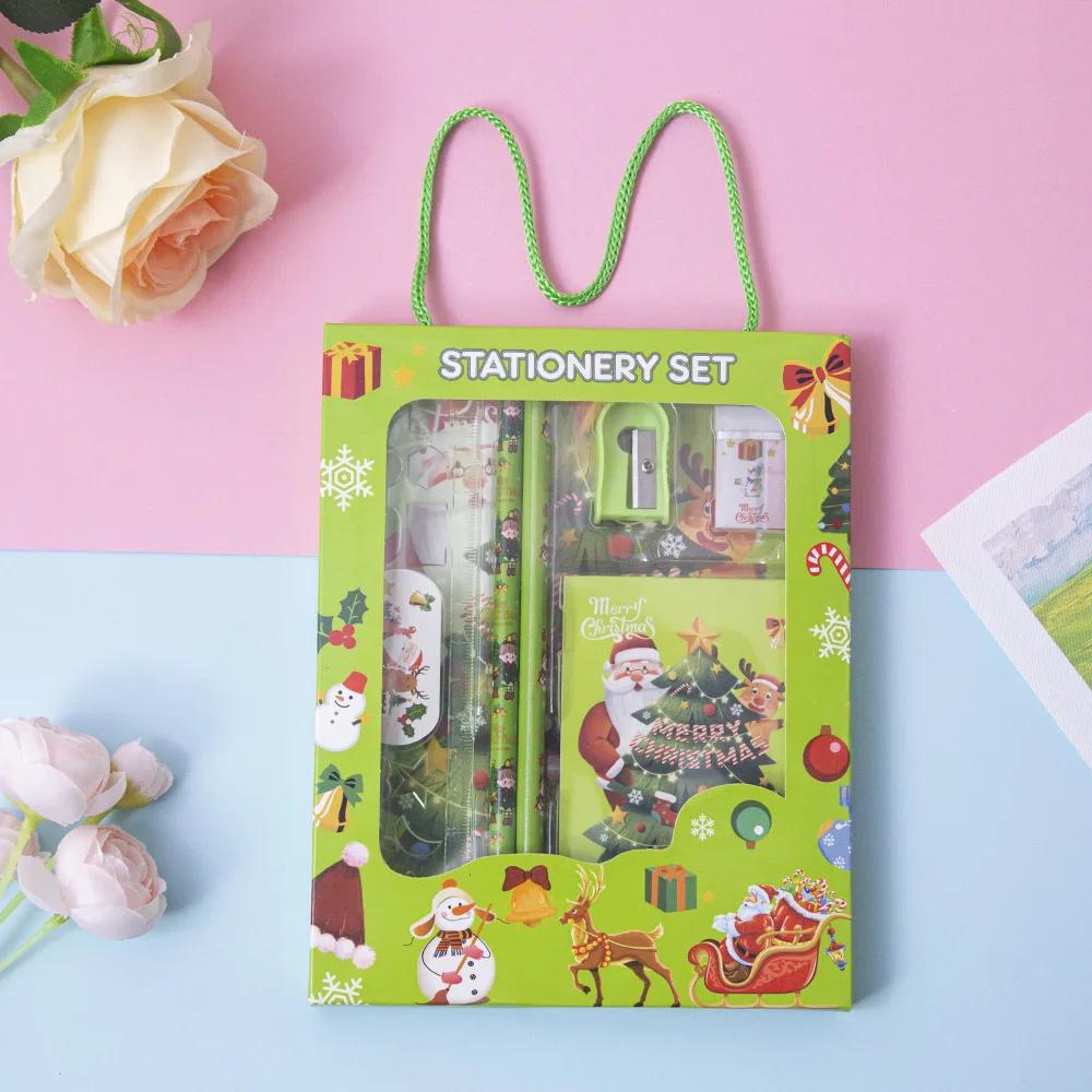 6pcs/Set Children'S Stationery Set Gift Box Kindergarten Prize Gift Christmas New Year Gifts Student Back To School Supplies