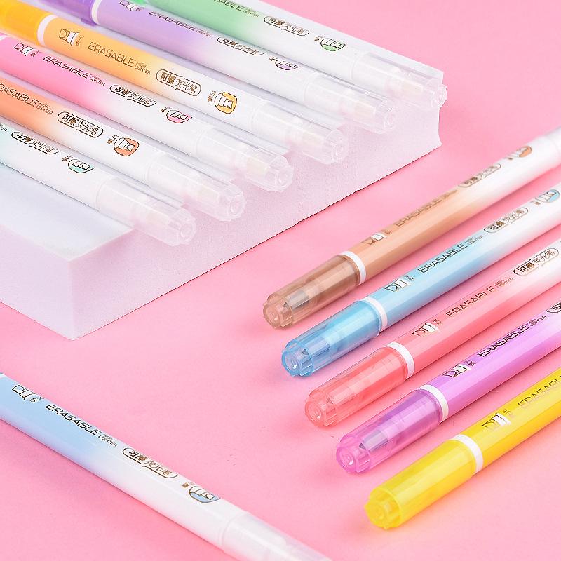Jin Wannian 12-Color Erasable Double-Ended Fluorescent & Highlighting Pens Set
