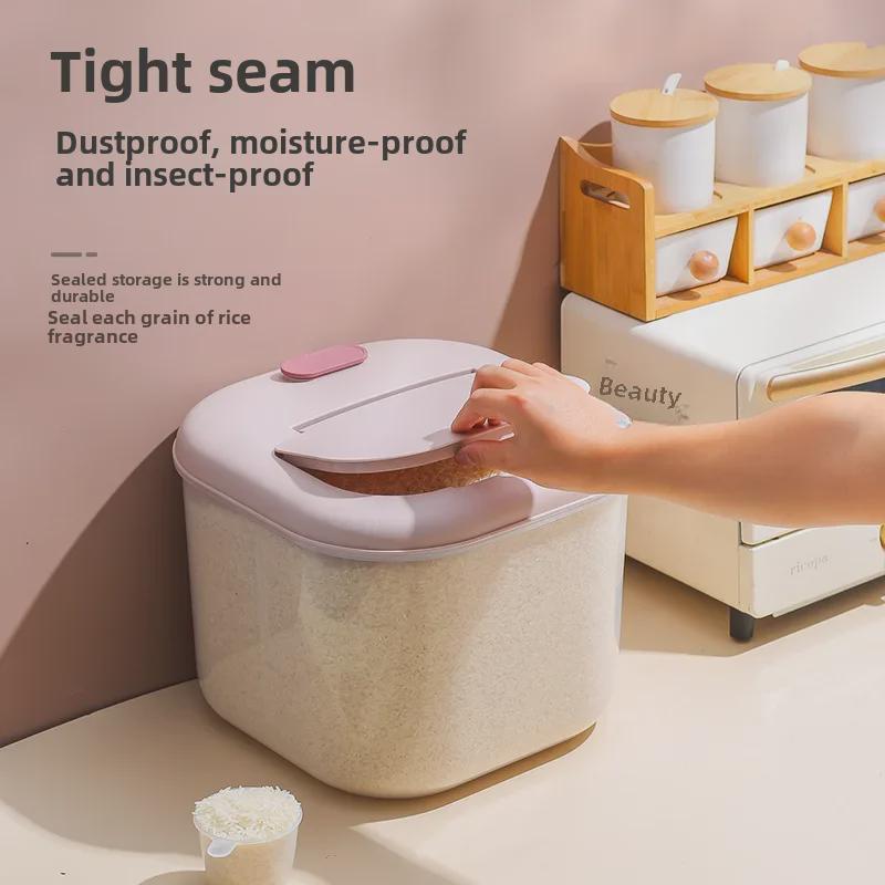 "Moisture-Proof & Insect-Proof 20 Catty Rice & Pet Food Storage Bucket, Large Capacity, Food-Grade."