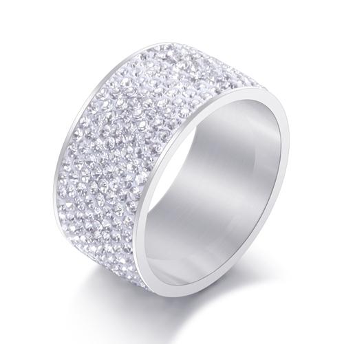 Wholesale 8 row Crystal Rings for Women Austria Crystal Ring Stainless Steel Bijoux For Women Wedding