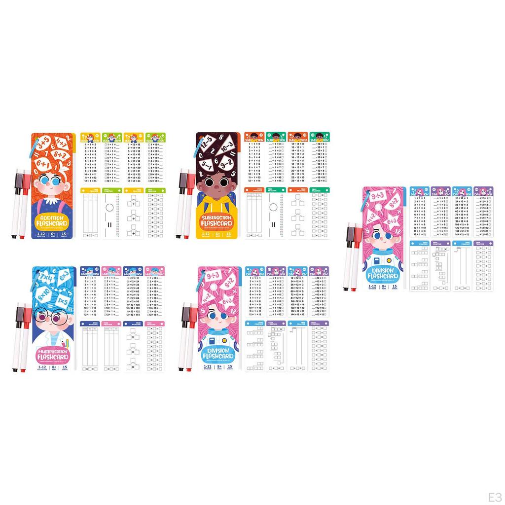 Kids Math Flash Cards Kindergarten Home Reusable Lightweight Flashcards