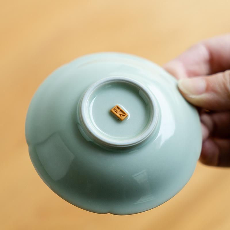 Song Qing Five-petal Coaster Handmade Ceramics Tea Holder Kung Fu Tea Set Tea Ceremony Accessories Retro Cup Holder Cup Coaster