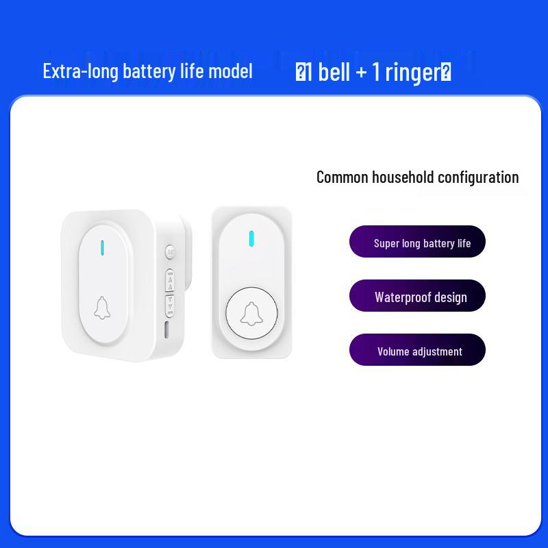 Wireless Doorbell Chime for Home with Long-Range, Multi-Ringtones, and Elderly Pager Functionality