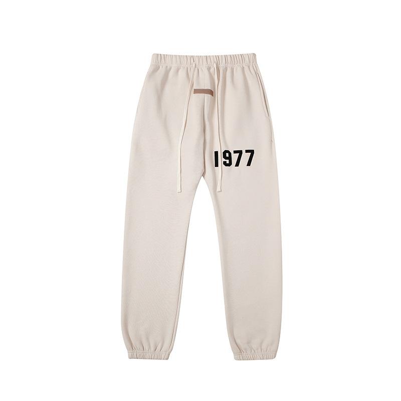 Three-dimensional flocking 1977 men's and women's American high street hoodie sweater trousers casual suit