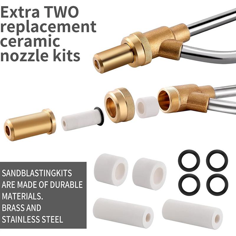 Replacement Nozzle 2 Pairs Durable Wear-Resistant for Graffiti Paint High Pressure Sandblasting Wet Water Parts