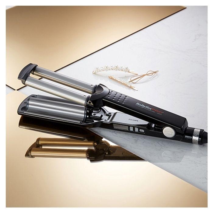 Ondulator - Babyliss Pro - 3D 19 mm - Titan-Turmalină - 140°-210° - Funcție Ondulatoare