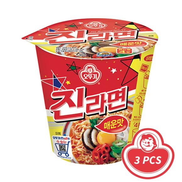 Ottogi Jin Ramen Spicy Small Cup 65g (3 Options)
