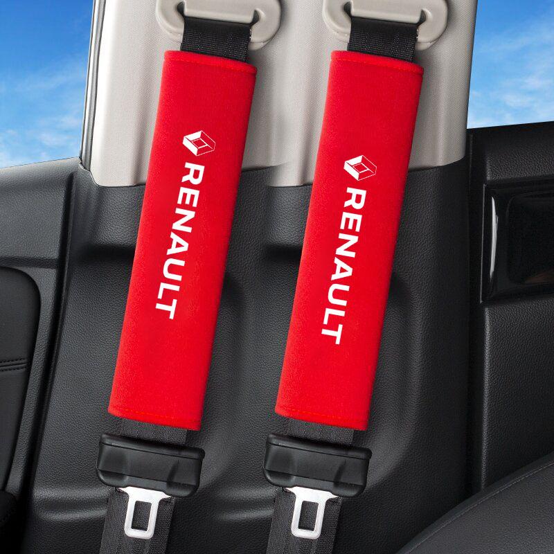 For Renault 2026 New Hub Caps 2pcs Suede Car Seat Belt Shoulder Protector Adjustable Shoulder Cover For Renault Clio Laguna 2 Me